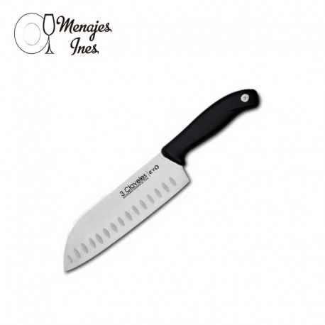 Cuchillo Santoku EVO.18cm. TRES CLAVELES.