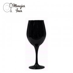 Set 6 copas vino negra 7.5x20cm.