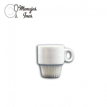 Taza café porcelana apilable 90cc. 5,3x6,5cm.