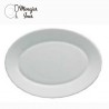 Plato Ovalado 30 cm.Porcelana blanca templado.