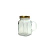 Vaso jarro vidrio templado 450cc  con tapa.Pasabahce