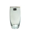 Vaso vidrio alto con dorado  460cc.Monaco
