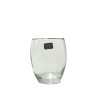 Vaso vidrio bajo  con dorado 420cc.Monaco