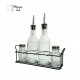 Alcuza de Vidrio base Metálica 4 piezas