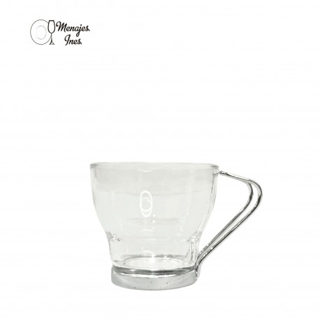 Taza de Vidrio templado con Asa Metálica