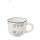 Taza porcelana 355cc flores azul Eleanor