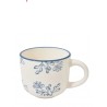 Taza porcelana 355cc flores azul Eleanor