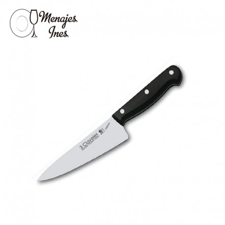 Cuchillo cocina UNIBLOCK. 20cm. TRES CLAVELES.