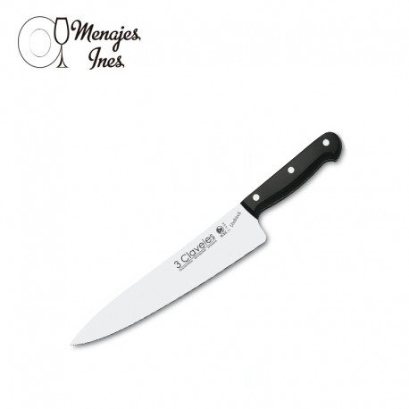 Cuchillo cocinero UNIBLOCK. 25cm. TRES CLAVELES.