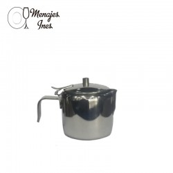 Cafetera con tapa 250ml. 8x8cm. Acero inoxidable.