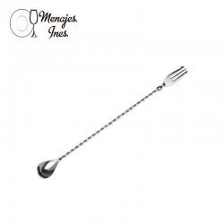 Cuchara bar punta tridente 30cm. Acero inoxidable.