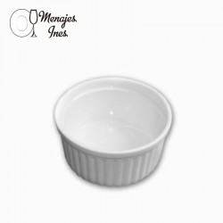 Pocillo  Loza con Ranura 3.5 para Horno 8 cm.